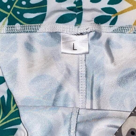 Sloth Tree Jungle Printed Athleisure Athletic Cozy Core Leggings Tights size L - Picture 7 of 7